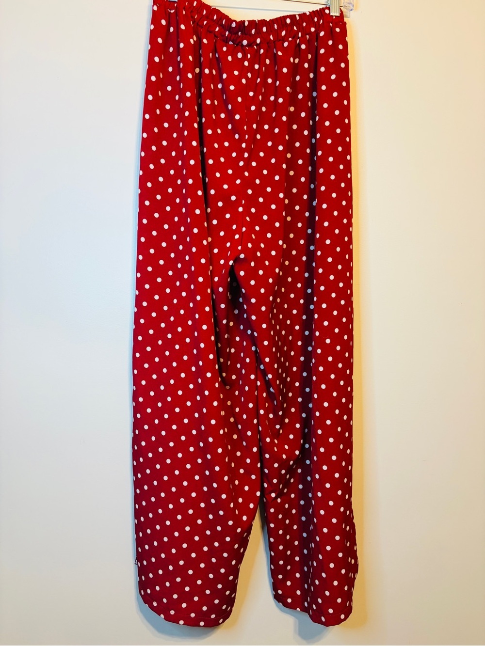 SHEIN Red Polka Dot Wide Leg Pants - Picture 2 of 6